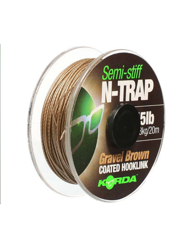 Fir Textil Cu Camasa Korda N-Trap Soft Coated Hooklink Gravel Brown, 30lbs, 20m