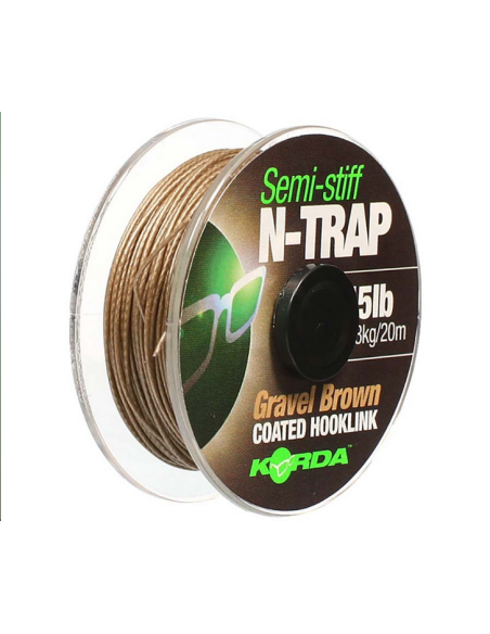 Fir Textil Cu Camasa Korda N-Trap Soft Coated Hooklink Gravel Brown, 30lbs, 20m
