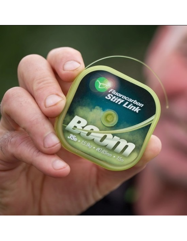 Fir Fluorocarbon Korda Boom Stiff Link, Low Vis Green, 15m