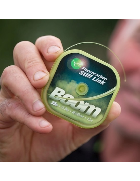 Fir Fluorocarbon Korda Boom Stiff Link, Low Vis Green, 15m Fir Fluorocarbon Korda Boom Stiff Link, Low Vis Green, 15m