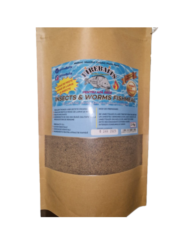 Nada FireBaits, Insects & Worms Fishmeal (pentru apa rece), 1kg