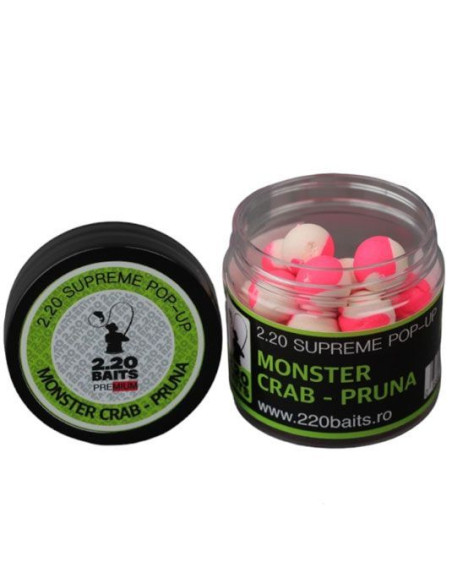 Pop Up 2.20Baits Supreme, Monster Crab-Pruna, 16mm, 100ml Pop Up 2.20Baits Supreme, Monster Crab-Pruna, 16mm, 100ml