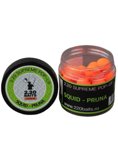 Pop Up 2.20Baits Supreme, Squid-Pruna, 16mm, 100ml Pop Up 2.20Baits Supreme, Squid-Pruna, 16mm, 100ml