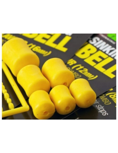 Dumbell Flotant Korda Slow-Sinking + Free Hair Stops, I.B. Flavour (Galben), 12mm, 8buc/blister