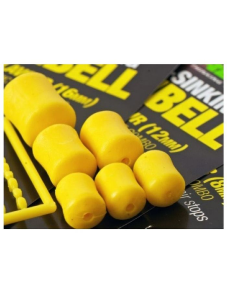 Dumbell Flotant Korda Slow-Sinking + Free Hair Stops, I.B. Flavour (Galben), 12mm, 8buc/blister