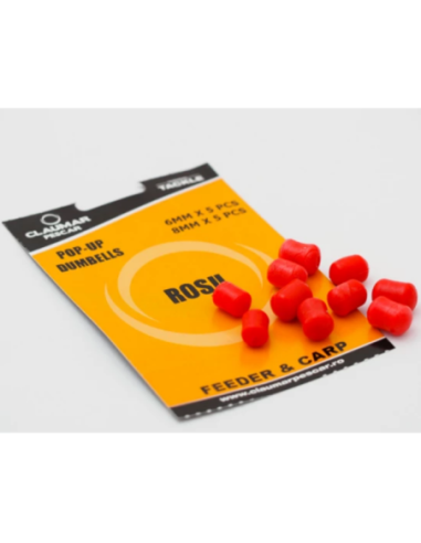 Pop Up Dumbells Claumar, Rosu, 6-8mm, 10buc/plic