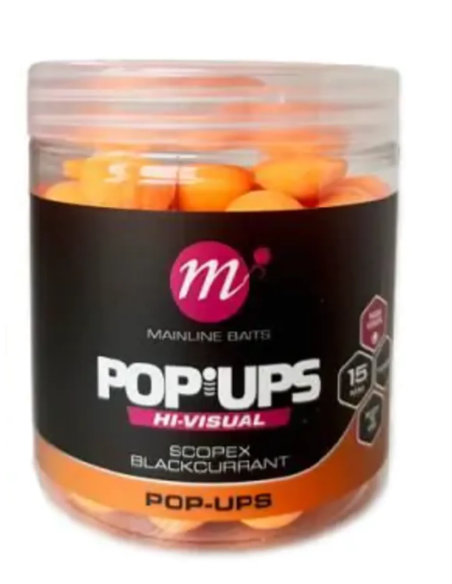 Pop Up Mainline Fluo, Scopex & Blackcurrant, 15mm, 250ml Pop Up Mainline Fluo, Scopex & Blackcurrant, 15mm, 250ml