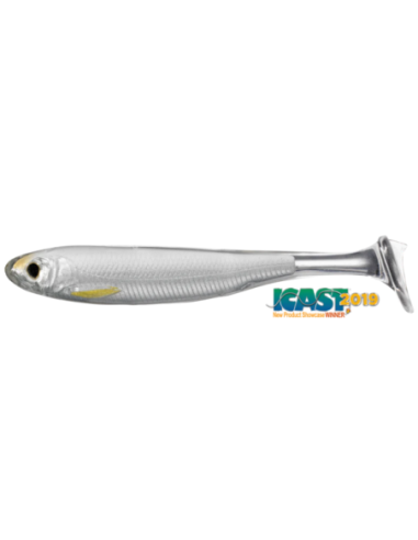 Shad Live Target Slow-Roll Shiner Paddle Tail, Silver/Pearl, 10cm, 4buc/plic