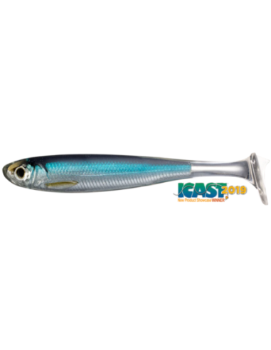 Shad Live Target Slow-Roll Shiner Paddle Tail, Silver/Blue, 10cm, 4buc/plic