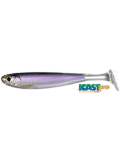 Shad Live Target Slow-Roll Shiner Paddle Tail, Silver/Purple, 10cm, 4buc/plic