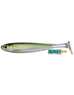 Shad Live Target Slow-Roll Shiner Paddle Tail, Silver/Green, 8.5cm, 4buc/plic