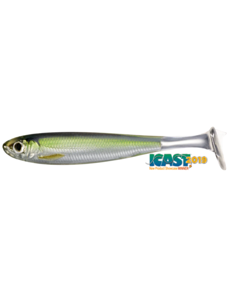 Shad Live Target Slow-Roll Shiner Paddle Tail, Silver/Green, 8.5cm, 4buc/plic Shad Live Target Slow-Roll Shiner Paddle Tail, Silver/Green, 8.5cm, 4buc/plic
