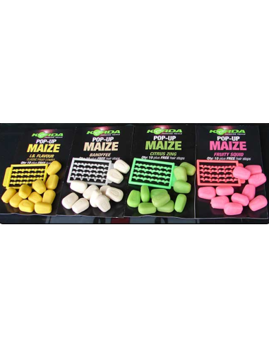 Porumb Flotant Korda Pop-Up Maize + Free Hair Stops, Banoffee (Alb), 10buc/plic