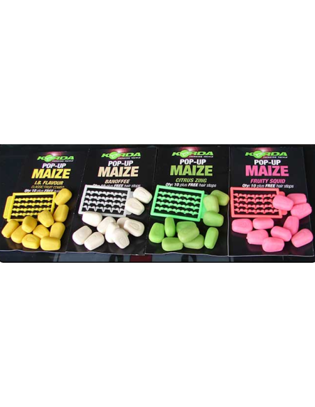 Porumb Flotant Korda Pop-Up Maize + Free Hair Stops, Banoffee (Alb), 10buc/plic Porumb Flotant Korda Pop-Up Maize + Free Hair Stops, Banoffee (Alb), 10buc/plic