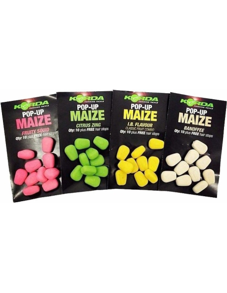 Porumb Flotant Korda Pop-Up Maize + Free Hair Stops, Banoffee (Alb), 10buc/plic Porumb Flotant Korda Pop-Up Maize + Free Hair Stops, Banoffee (Alb), 10buc/plic