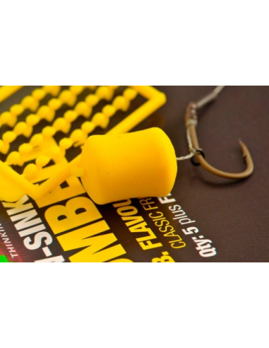 Pelete Flotante Korda Slow-Sinking Dumbell + Free Hair Stops, 8mm, I.B. Flavour (Galben), 10buc/plic