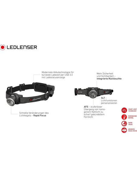 Lanterna de Cap Led Lenser H8R, 600 Lumeni+Acumulator+USB Lanterna de Cap Led Lenser H8R, 600 Lumeni+Acumulator+USB