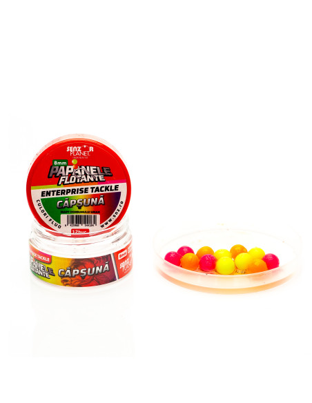 Papanele Flotante Enterprise Tackle, Capsuna, 8mm, 12buc Papanele Flotante Enterprise Tackle, Capsuna, 8mm, 12buc