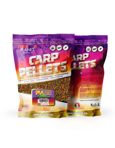 Mix Pelete Saculet PVA Senzor Planet Bag Mix Fumigena, Fruttis, 800g Mix Pelete Saculet PVA Senzor Planet Bag Mix Fumigena, Fruttis, 800g