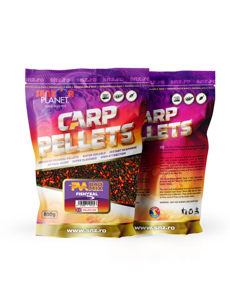 Mix Pelete Saculet PVA Senzor Planet Bag Mix, Fishmeal, 800g