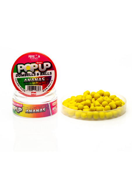 Pop-up Senzor Planet Dumbells & Balls, Ananas, 6mm, 15g Pop-up Senzor Planet Dumbells & Balls, Ananas, 6mm, 15g