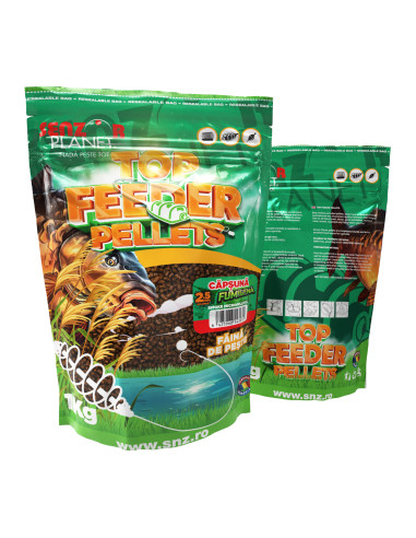 Pelete Senzor Planet Top Feeder Pellets Fumigena, Capsuna, 2.5mm, 1kg