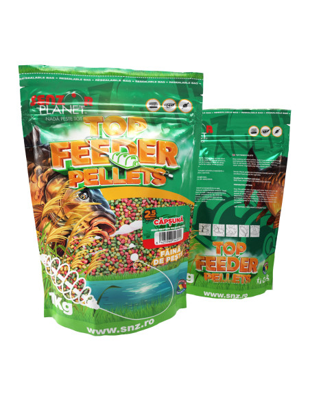 Pelete Senzor Planet Top Feeder Pellets, Capsuna, 2.5mm, 1kg
