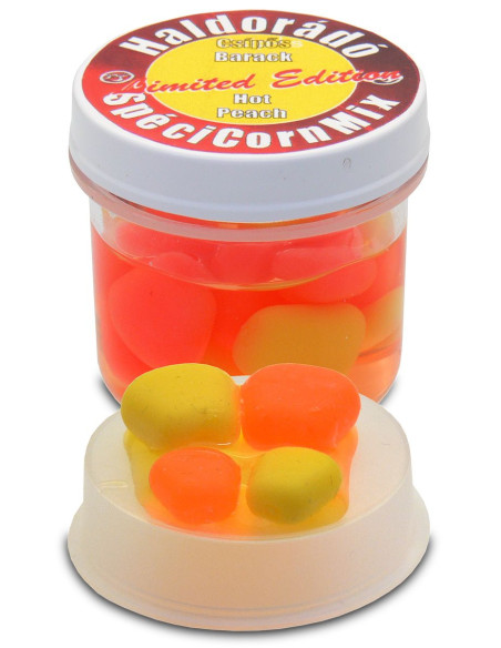 Porumb Artificial Haldorado SpeciCorn Limited Edition, Piersici Picante, 10-15mm, 16buc/borcan Porumb Artificial Haldorado SpeciCorn Limited Edition, Piersici Picante, 10-15mm, 16buc/borcan