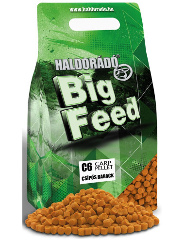 Pelete Haldorado Big Feed C6 Pellet, Piersici Picante, 6mm, 2kg