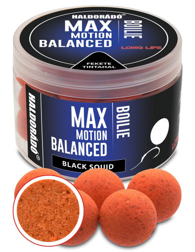 Boilies Haldorado Max Motion Boilie Balanced, Black Squid, 20mm, 70g