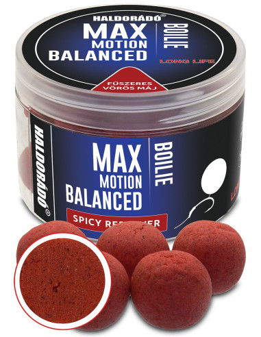 Boilies Haldorado Max Motion Boilie Balanced, Ficat Rosu Condimentat, 20mm, 70g
