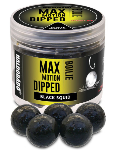 Boilies De Carlig Haldorado Max Motion Boilie Dipped, Black Squid, 20mm, 100g