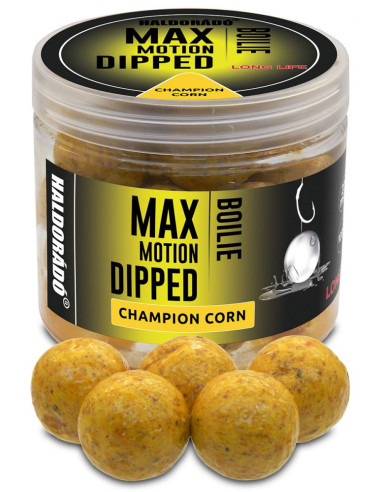 Boilies De Carlig Haldorado Max Motion Boilie Dipped, Champion Corn, 20mm, 100g