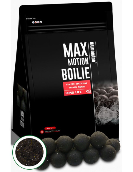Boilies Haldorado Max Motion Boilie Long Life, Black Squid, 20mm, 800g