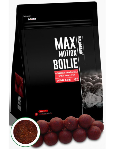 Boilies Haldorado Max Motion Boilie Long Life, Ficat Rosu Condimentat, 24mm, 800g Boilies Haldorado Max Motion Boilie Long Life, Ficat Rosu Condimentat, 24mm, 800g