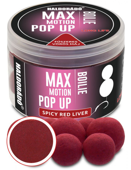 Pop Up Haldorado Max Motion Boilie Pop Up, Ficat Rosu Condimentat, 16-20mm, 50g Pop Up Haldorado Max Motion Boilie Pop Up, Ficat Rosu Condimentat, 16-20mm, 50g