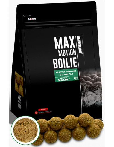 Boilies Haldorado Max Motion Boilie Premium Soluble, Alune Spaniole, 24mm, 800g