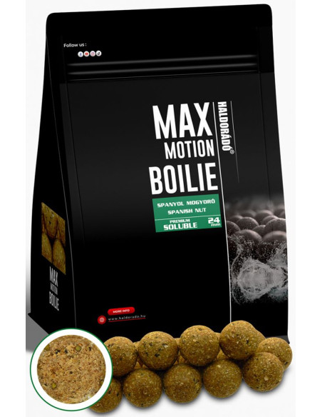 Boilies Haldorado Max Motion Boilie Premium Soluble, Alune Spaniole, 24mm, 800g Boilies Haldorado Max Motion Boilie Premium Soluble, Alune Spaniole, 24mm, 800g