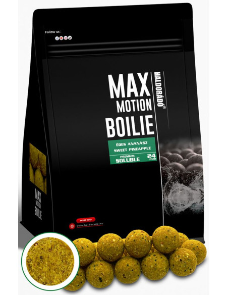 Boilies Haldorado Max Motion Boilie Premium Soluble, Ananas Dulce, 24mm, 800g