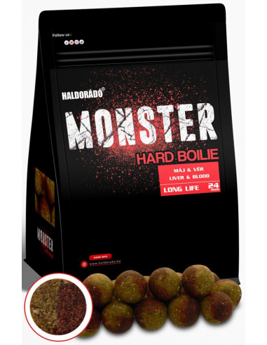 Boilies Haldorado Monster Hard Boilie, Ficat & Sange, 24mm, 700g