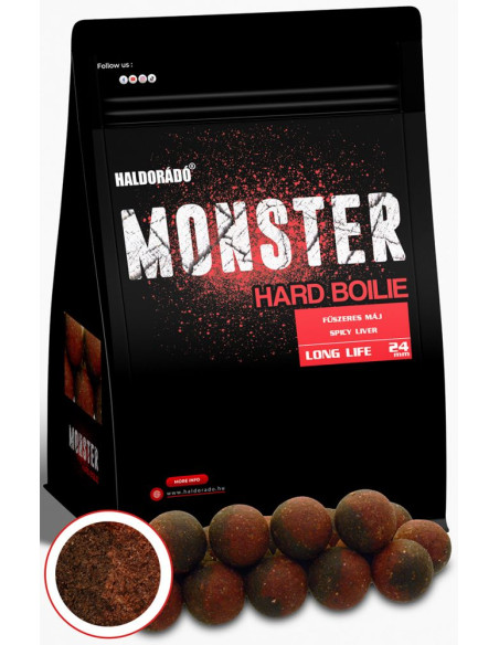 Boilies Haldorado Monster Hard Boilie, Ficat Condimentat, 24mm, 700g Boilies Haldorado Monster Hard Boilie, Ficat Condimentat, 24mm, 700g