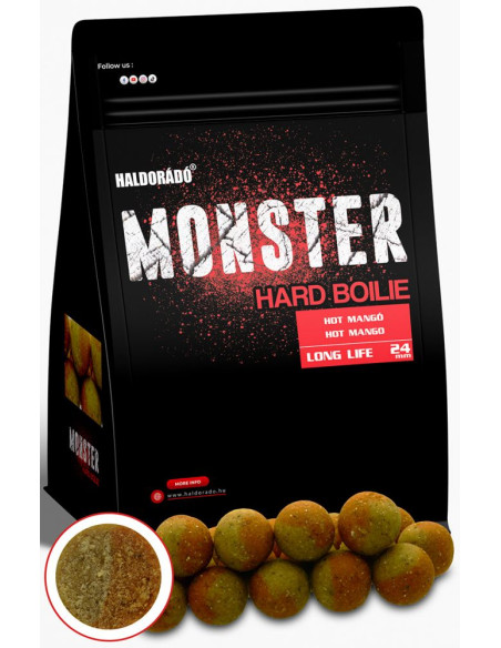 Boilies Haldorado Monster Hard Boilie, Hot Mango, 24mm, 700g Boilies Haldorado Monster Hard Boilie, Hot Mango, 24mm, 700g