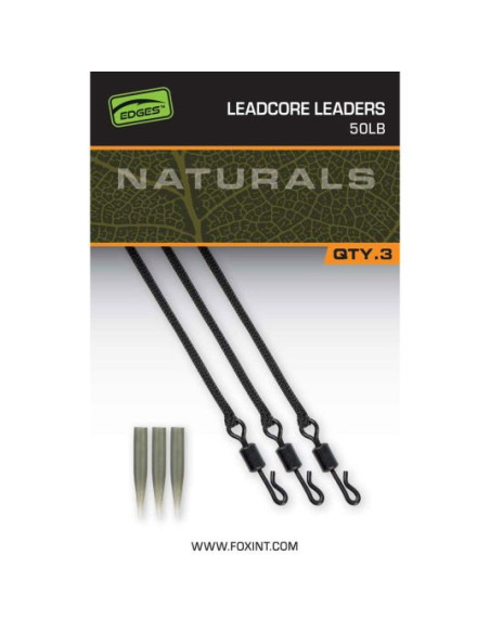 Kit monturi leadcore Fox Edges Naturals Leadcore Leaders, 50lb, 3buc/plic