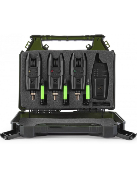 Set Avertizoare + Statie Korum KBI-R 3-Rod Alarm Presentation Set, 3+1 Set Avertizoare + Statie Korum KBI-R 3-Rod Alarm Presentation Set, 3+1
