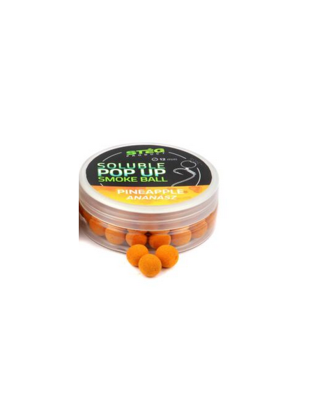 Pop Up Steg Solubil Smoke Ball, Ananas, 12mm, 25g Pop Up Steg Solubil Smoke Ball, Ananas, 12mm, 25g