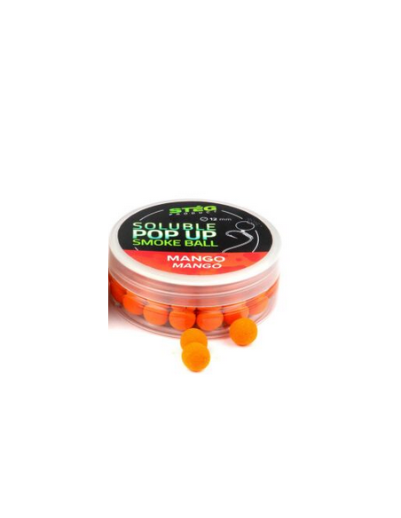 Pop Up Steg Solubil Smoke Ball, Mango, 12mm, 25g Pop Up Steg Solubil Smoke Ball, Mango, 12mm, 25g