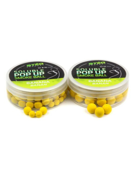 Pop Up Steg Solubil Smoke Ball, Banana, 12mm, 25g Pop Up Steg Solubil Smoke Ball, Banana, 12mm, 25g