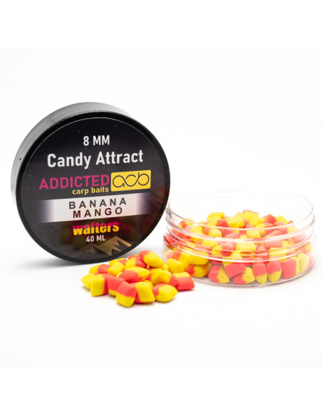 Wafters Addicted Carp Baits Candy Attract, Banana / Mango, 8mm, 40ml Wafters Addicted Carp Baits Candy Attract, Banana / Mango, 8mm, 40ml
