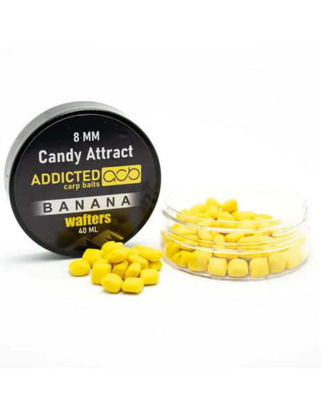 Wafters Addicted Carp Baits Candy Attract, Banana, 8mm, 40ml Wafters Addicted Carp Baits Candy Attract, Banana, 8mm, 40ml