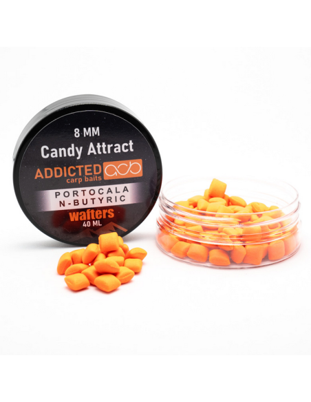 Wafters Addicted Carp Baits Candy Attract, Portocala / N-Butyric, 8mm, 40ml Wafters Addicted Carp Baits Candy Attract, Portocala / N-Butyric, 8mm, 40ml